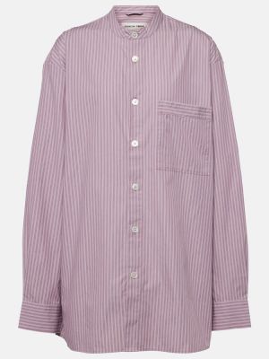 Bombažna srajca s črtami Birkenstock 1774 vijolična