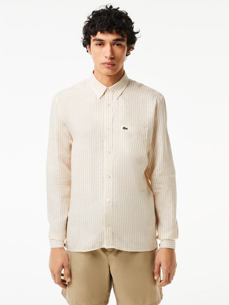 Camisa de lino Lacoste blanco