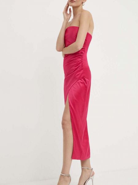 Uska midi haljina Bardot ružičasta