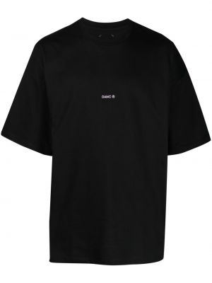 Памучна копринена тениска с принт Oamc черно