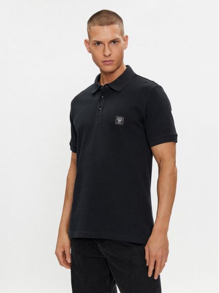 Тениска с копчета Emporio Armani Underwear черно