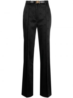 Ravne hlače iz žakarda Elisabetta Franchi črna