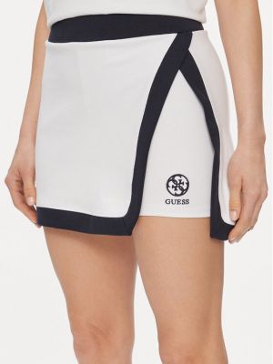 Slim fit mini sukně Guess bílé