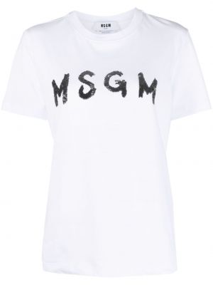 T-shirt con paillettes Msgm bianco