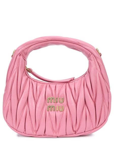 Кожаная сумка Miu Miu розовая