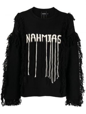 Volneni pulover iz alpake Nahmias črna