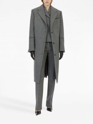 Manteau à boutons à carreaux Ferragamo gris