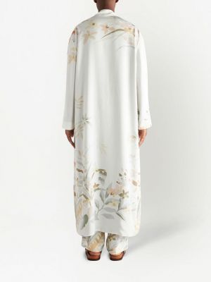 Mustriline lilleline siidist hommikumantel Etro valge