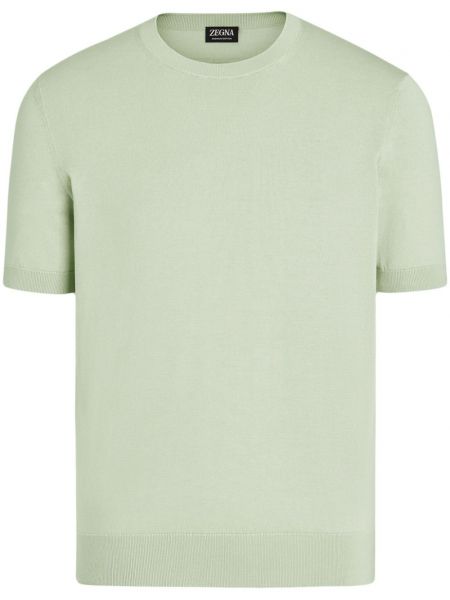 Kokvilnas t-krekls Zegna zaļš