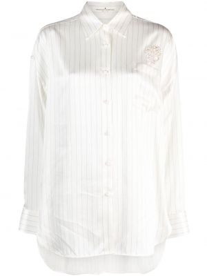 Pruhovaná hedvábná košile Ermanno Scervino bílá