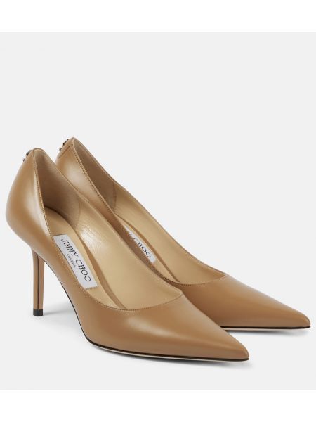 Lær pumps Jimmy Choo beige