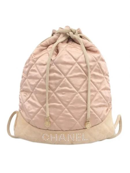 Satynowy plecak retro Chanel Vintage różowy