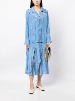 Drapované midi sukně Rejina Pyo modré
