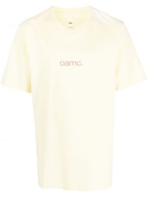 Памучна тениска с принт Oamc жълто