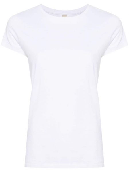 Bavlnené tričko s okrúhlym výstrihom Lauren Manoogian biela