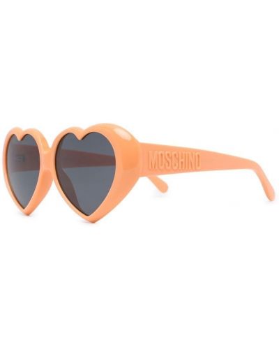 Lunettes de soleil de motif coeur Moschino Eyewear orange