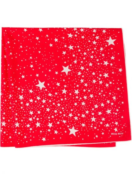 Pañuelo de seda con estampado Miu Miu rojo
