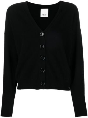 Strikkegenser med knapper med v-hals med button down-krage Allude svart