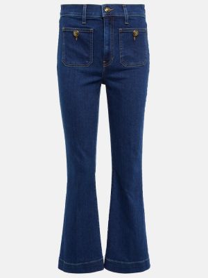 Jeans bootcut taille haute large Veronica Beard bleu