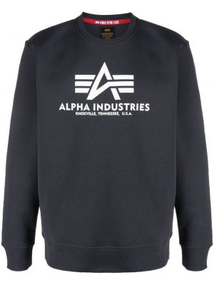Sweatshirt mit print mit rundem ausschnitt Alpha Industries blau
