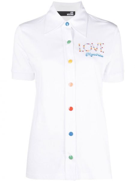 Рубашка с вышивкой Love Moschino, белая