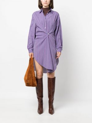 Pruhované mini šaty Marant Etoile fialové