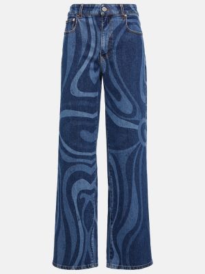 Jeans à imprimé Pucci bleu