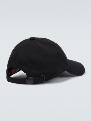 Medvilninis siuvinėtas kepurė su snapeliu Kenzo juoda