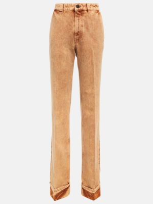 Straight leg jeans a vita bassa Miu Miu marrone