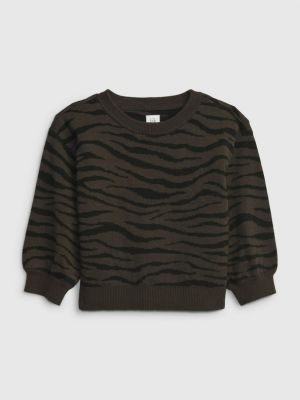 Sweter w zebrę Gap brązowy