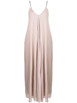 Πλισέ βαμβακερή μάξι φόρεμα Fabiana Filippi ροζ