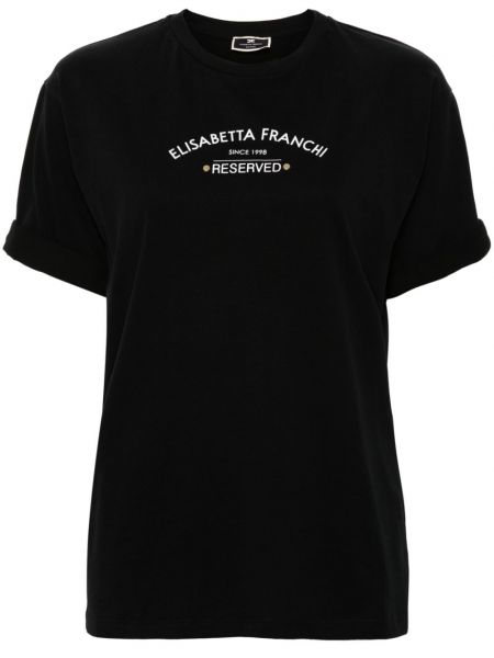 Kokvilnas t-krekls ar apdruku Elisabetta Franchi