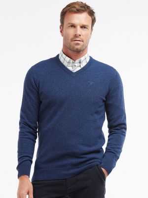 Jersey con bordado de lana de tela jersey Barbour azul