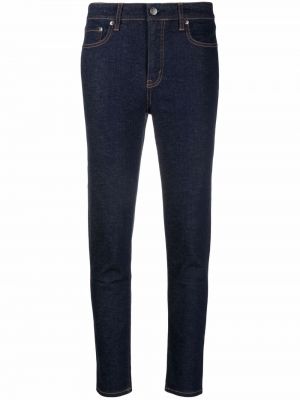 Skinny fit hlače z visokim pasom Lauren Ralph Lauren modra