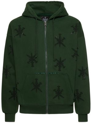 Kokvilnas kapučdžemperis ar rāvējslēdzēju Unknown zaļš