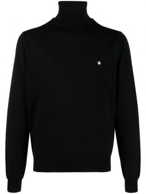 Volneni pulover z vezenjem Manuel Ritz črna