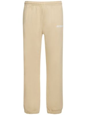Pantalones de chándal de algodón Jacquemus beige