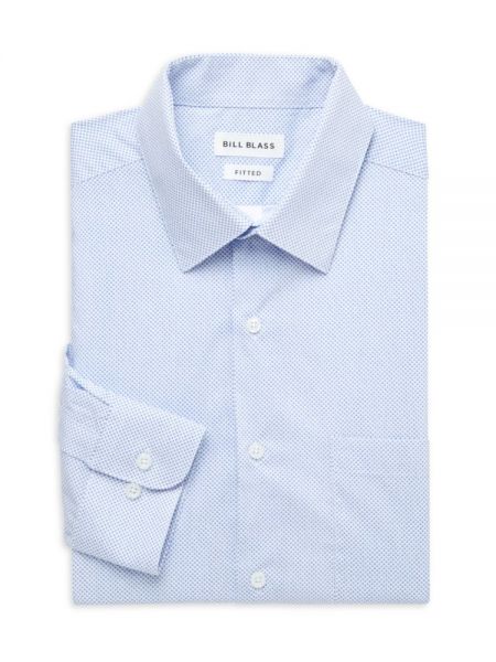 Приталенная спортивная рубашка-фулар Bill Blass, темно-синий