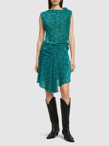 Svilena mini obleka iz viskoze Isabel Marant zelena