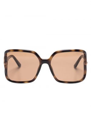 Okulary przeciwsłoneczne oversize Tom Ford Eyewear brązowe