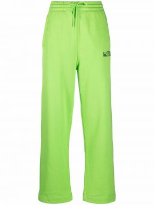 Pantalones de chándal con bordado Ganni verde