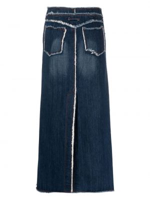 Džínová sukně s oděrkami Jean Paul Gaultier Pre-owned modré