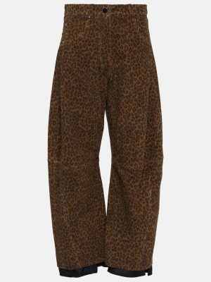 Кожаные брюки с высокой талией Dodo Bar Or коричневые
