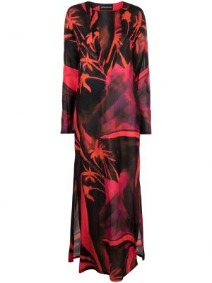 Kleid mit print mit v-ausschnitt Louisa Ballou rot