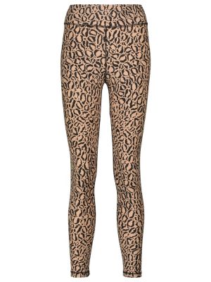 Teplákové nohavice s vysokým pásom s potlačou s leopardím vzorom The Upside hnedá