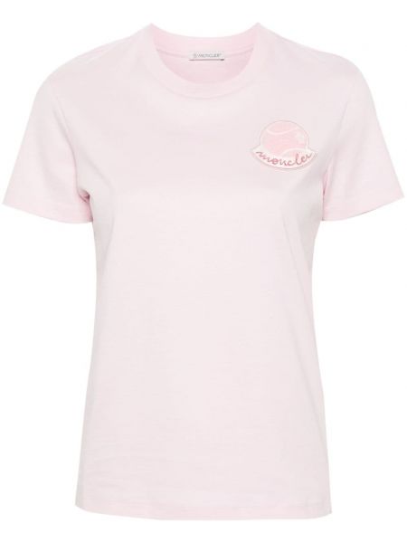 Bavlnené tričko Moncler ružová