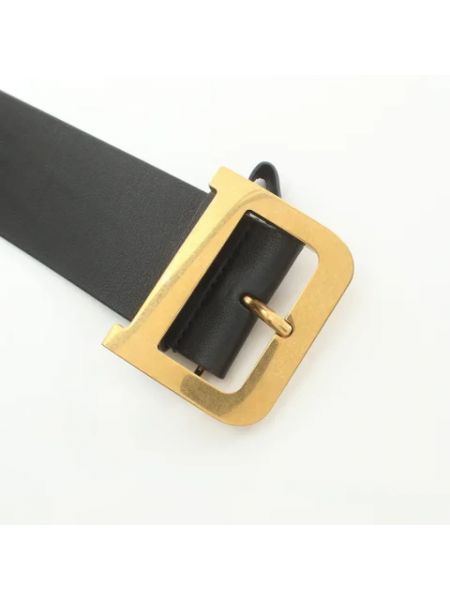 Cinturón de cuero retro Dior Vintage negro