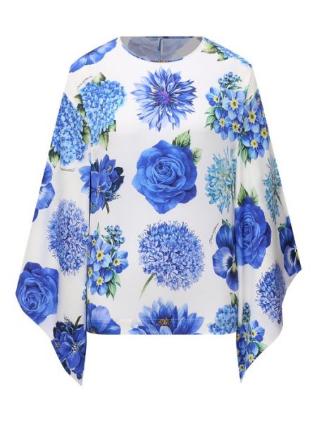 Голубая шелковая блузка Dolce & Gabbana
