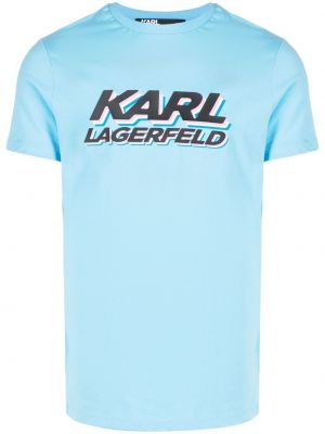 Tričko s potlačou Karl Lagerfeld modrá