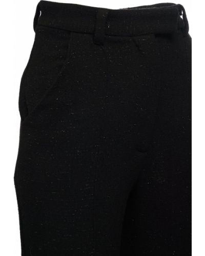 Pantaloni cu croială lejeră din tweed Alessandra Rich negru